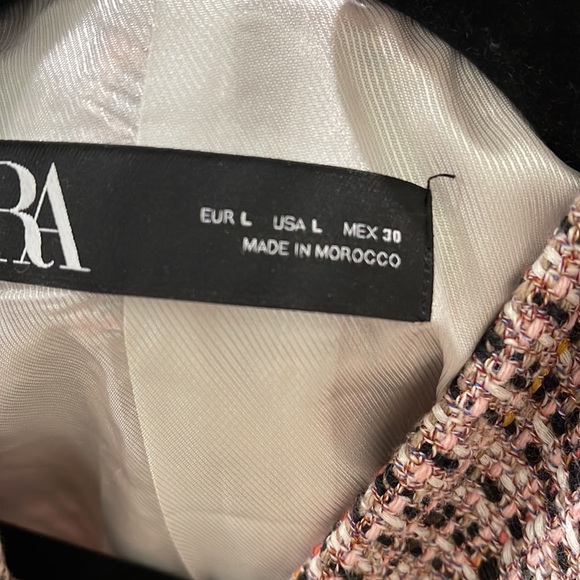 ZARA Tweed Open Vest Long Jacket L - Picture 7 of 9